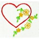 Design: Items>Hearts - Heart and five small flowers